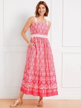 Talbots Pink Floral Midi Sundress